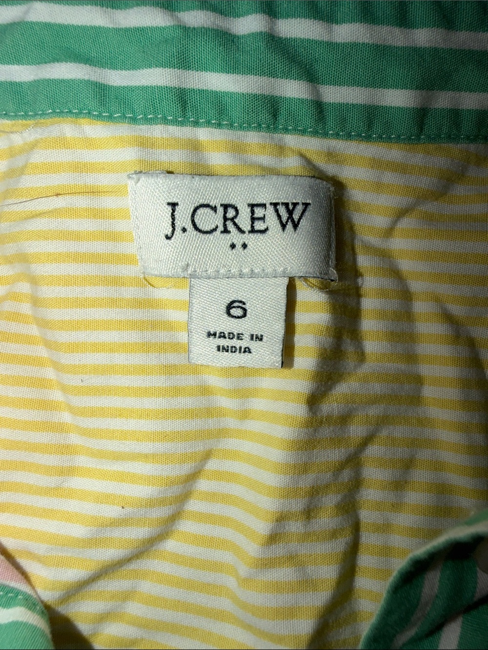 J. Crew Sleeveless Striped Shirt Dress in Pink, Blue & Yellow Size 6 - Picture 2 of 6